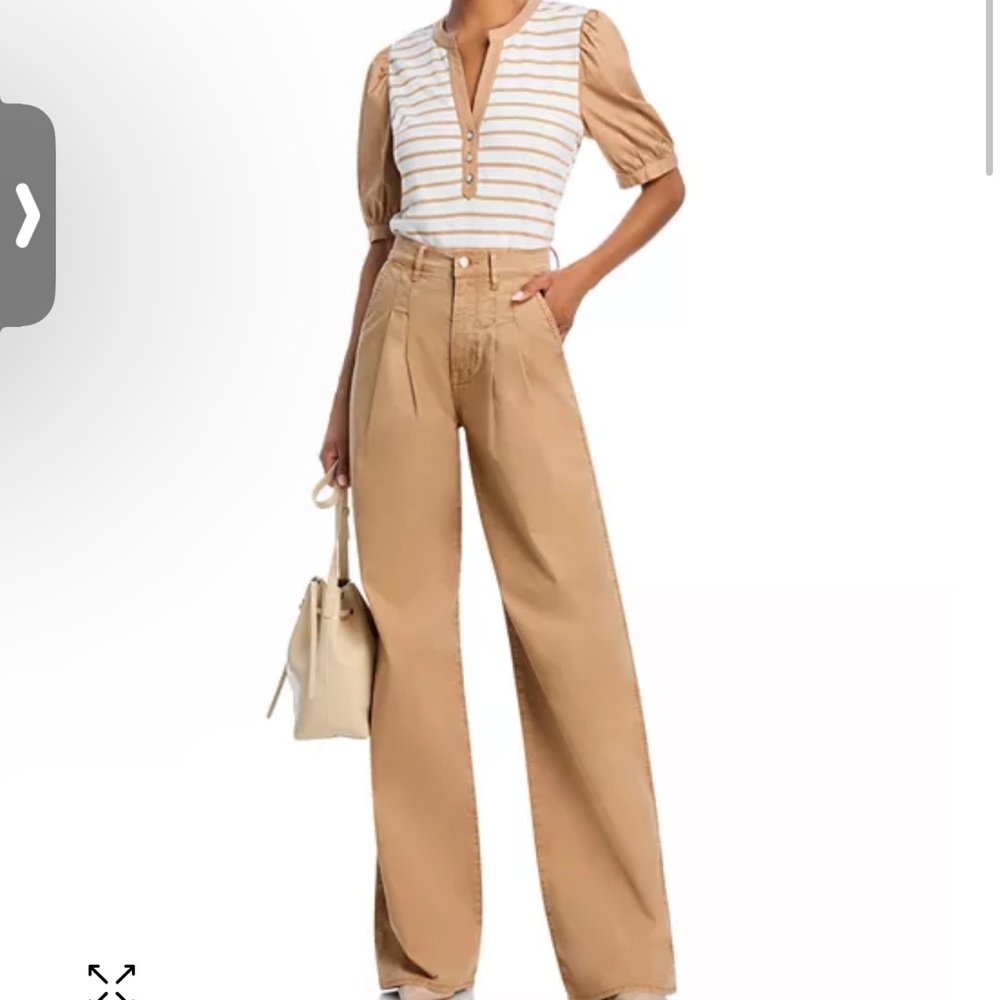 Veronica Beard Kellie top off white/khaki XS